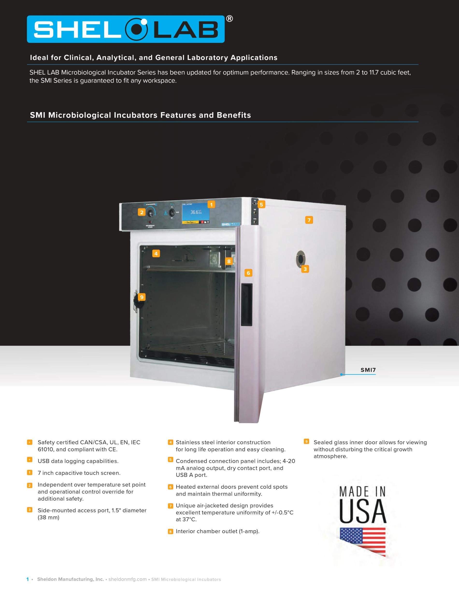 SMI Series SHEL LAB Incubators Microbiological